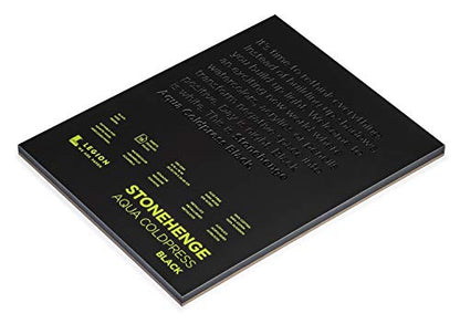 Stonehenge Aqua Black Medium Weight Pad, 140lb, Coldpress, 8 x 10 Inches, 15 Sheets for Wet and Dry Media - size: 8 x 10