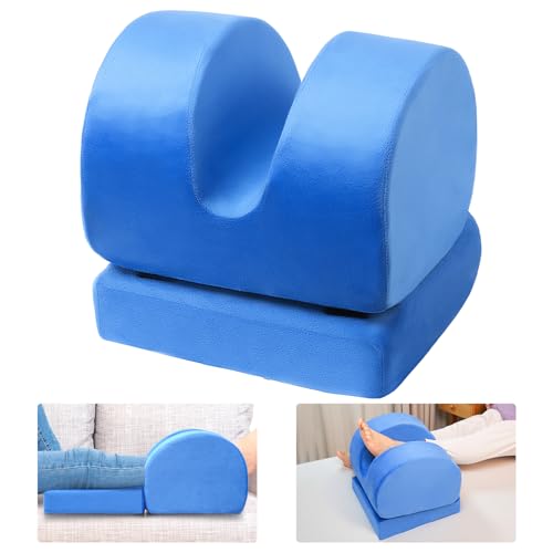 AUROPEAK Knee Replacement Pillow, Adjustable Leg Elevation Pillow, Blue