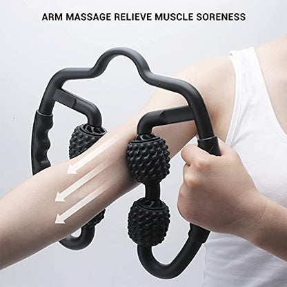 Shadowfit Muscle Massager Roller, Trigger Point Foam Roller for Calves, Legs, Arms, Shin Splints, Massage Tool to Relieve Soreness, Stiffness, and Tight Muscles, Cellulite Deep Tissue Massaging - color: Blue