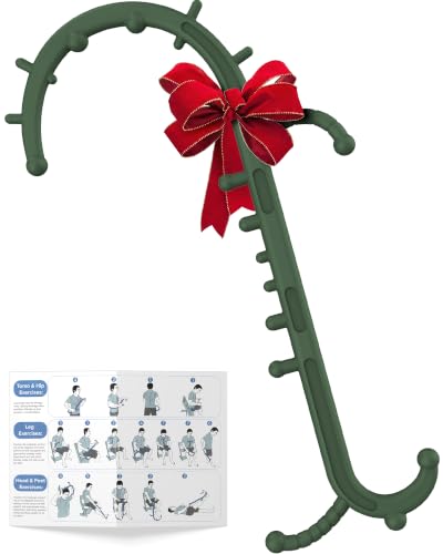 Back and Neck Massager for Pain Relief Deep Tissue, Upgraded Full Body Trigger Point Cane Massage Tools, Therapy Massage Stick Pressure Point Hook, Muscle Knot Remover Tool (Green) - color: Green