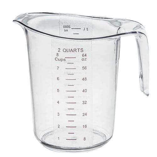 Restaurantware Plastic Measuring Cup - Chef 101 Measuring Jug with Dual Unit Markings, Dishwasher Safe - Clear Measuring Cup for Kitchen, Restaurants - size: 7.75" × 6.00" × 7.50"