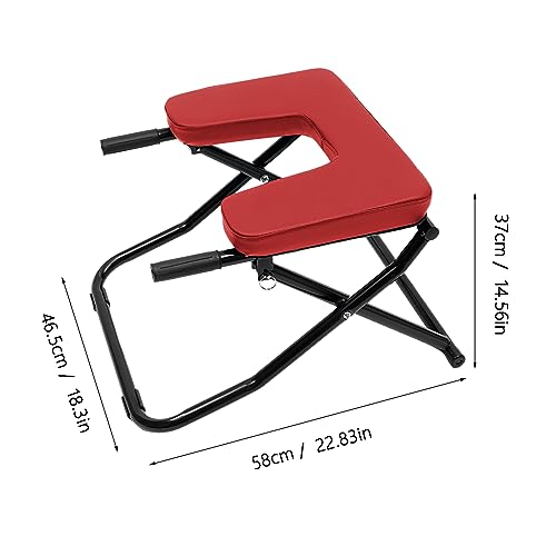 Yoga Headstand Bench, Yoga Inversion Chair, Inversion Chair, Headstand Trainer for Practice Head Stand, Shoulderstand and Strength Training - color: Red