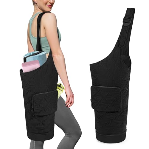 Smasrob Yoga Mat Bag, Yoga Mat Carrier Fits Most Mats (Bag Only), Black