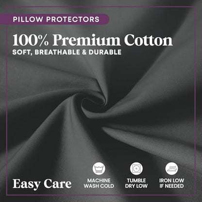 CirclesHome Wedge Pillow Cover 100% Cotton, Zippered Wedge Pillow Case Protector, Soft, Hypoallergenic & Breathable -Dark Grey, (25Wx26Lx7.5) - color: 4 - Dark Grey, size: Wedge (25 x 26 x 7.5 inches) - Set of 1
