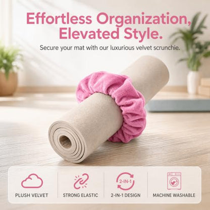 Yoga Mat Scrunchie - Holds Your Yoga Mat in Style - Durable & Elasticity Fabric - Fits All Standard Yoga Mats - color: Violet-red