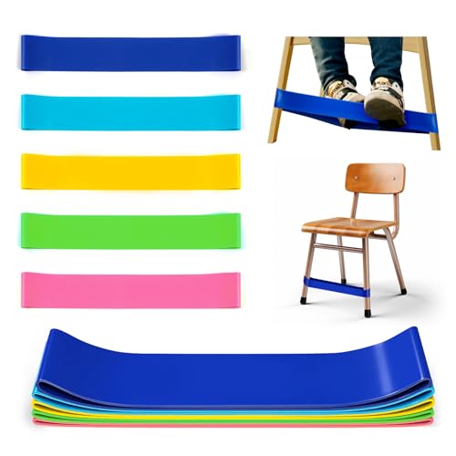5 Pack Chair Bands for Kids with Fidgety Feet, ADHD Tools for Kids, Improve Focus & Reduce Restlessness, Chair Bands for Sensory ADHD ADD Autism - Classroom & Home Must Haves (Multicolor) - color: Multi Color, size: 5 Pack