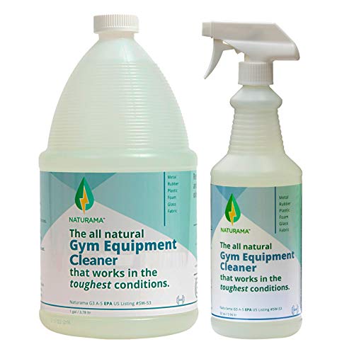 NATURAMA Yoga Mat Cleaner - Eco-Friendly Gym Equipment Cleaner, Works Great On Exercise Machines, Mats, Sports Gear. Cleans sweat without slippery residue. unscented and Hypoallergenic. (Refill)