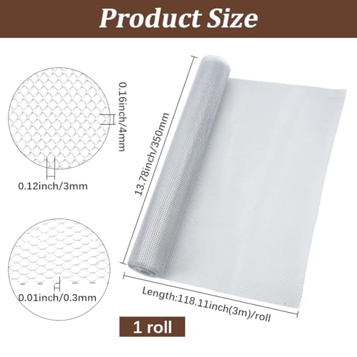 GORGECRAFT 3m*35cm Aluminum Sculpting Wire Weave Mesh Roll Metal Heavy Duty Armature Sculpture - Hole 3x4mm - Small Mesh Screen Sculptural Woven for DIY Art Craft Clay Jewelry Making Home Decor - size: 3m*35cm; Hole: 3x4mm