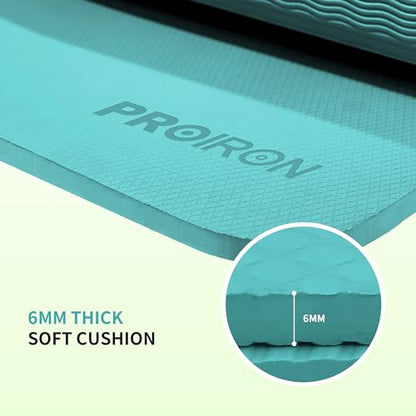 PROIRON Foldable Yoga Mat 0.24"/0.16" for Home Workout & Travel, Non Slip Travel Yoga Mats with Carry Bag, Packable Yoga Mat for Home Gym, Pilates, Fitness,Stretching - color: (0.24" TPE) Green