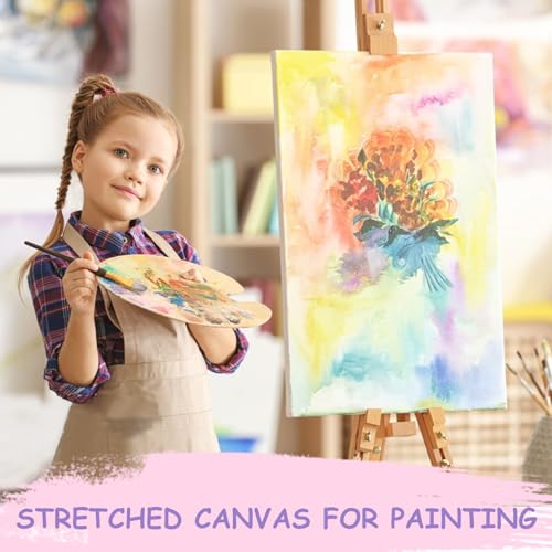 ESRICH Stretched Canvas for Painting, 2 Pack 8x10 Canvas Value Pack, Primed Acid-Free Cotton Blank Canvas, Paint Canvases for Oil & Acrylic Paint. - size: 8x10in