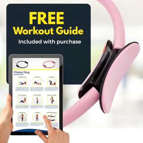Pilates Ring 15-Inch, Magic Circle for Women, Fitness Ring for Core & Thighs, Yoga & Strength Training, Workout Ring for Home & Gym, Inner Thigh Toner, Pilates Accessory