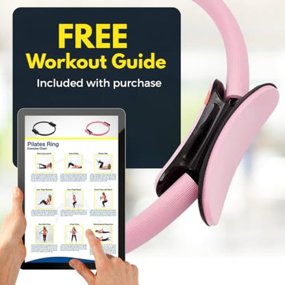 Pilates Ring 15-Inch, Magic Circle for Women, Fitness Ring for Core & Thighs, Yoga & Strength Training, Workout Ring for Home & Gym, Inner Thigh Toner, Pilates Accessory