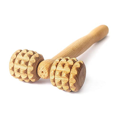 tuuli Accessories - T-Shape Massage Roller, Body and Face Roller, Multi-Functional Facial Massager, Helps Ease Muscle Tension and Supports Skin Health, Wooden Roller Massager Tool