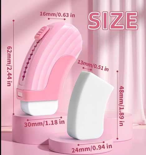 4+1 Pack Rubber Erasers Sliding Retractable Eraser - Pink | Large White Erasers with 4 Refill Eraser for School Office Home Supplies Art Drawing, Push Pull Pencil Erasers for Kids Teens - color: Pink