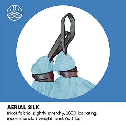 Aerial Yoga Hammock Swing, 4.5 Yards, Aerial Silks with Hardware - color: Light-Blue, size: 4.5 yards