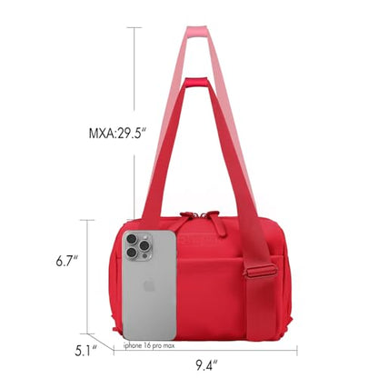 FASTFAIRY Small Gym Shoulder Bag For Women: Black Purse Handbags - Millennials Gen Z Fitness Enthusiasts - color: Red