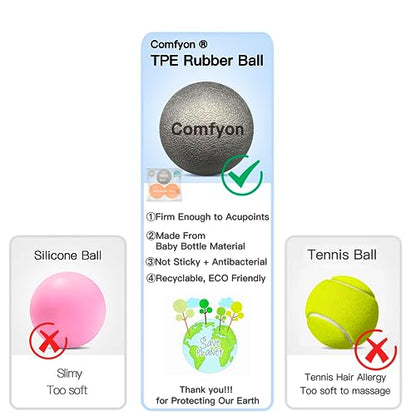 Hard Lacrosse Ball + Soft Peanut Massage Ball Set – Deep Tissue & Trigger Point Tool for Plantar Fasciitis Relief, QL, Iliacus, Glutes, Neck, Hamstrings, Hip Flexors & Myofascial Release - color: Black&orange