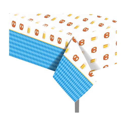 1Pc Oktoberfest Party Plastic Tablecloth 54 x 87 Inch Long Table Cover, Germany Beer Festival Party Tablecover for German Theme Kids Baby Shower Birthday Dinner Picnic Kitchen Event - color: Oktoberfest