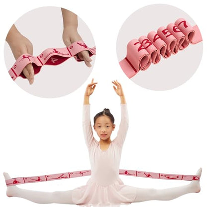2 PCS Kids Stretching Strap & Band for Dance, Ballet – 8-Loop Adjustable Elastic Equipment for Yoga, Gymnastics Workout, Home Gymnastics, Beginner Flexibility and Stretching Resistance Bands