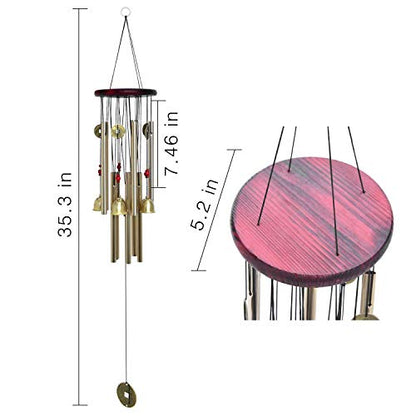 Chinese Traditional Retro10 Tubes 5 Bells Bronze Yard Garden Outdoor Living Wind Chimes 85cm (MT-626)… - size: Flower Bell