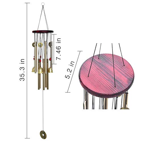 Chinese Traditional Retro10 Tubes 5 Bells Bronze Yard Garden Outdoor Living Wind Chimes 85cm (MT-626)… - size: Flower Bell
