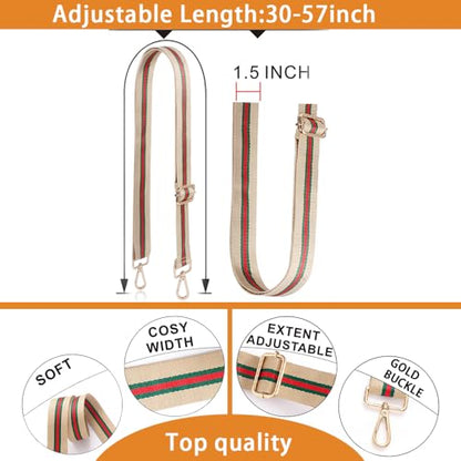 S-Jacorry Purse Strap Replacement Crossbody Wide Shoulder Strap Adjustable Canvas Straps Handbag Strap Replacement Belts - color: Gold Buckel-1991