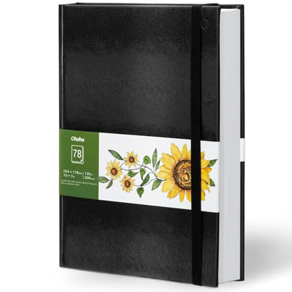 Ohuhu 7"x10" Marker Paper Pad Art Sketchbook for Drawing and Sketching | Large Sketch Book - 120 LB/200 GSM Smooth Drawing Paper - 78 Sheets/156 Pages - PU Hardcover Sketch Pad for Alcohol Markers - size: 7" x 10"