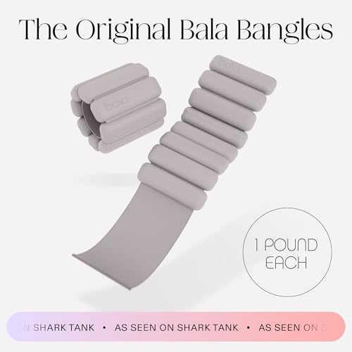 Bala Bangles Wrist & Ankle Weights for Women & Men, Home Gym Equipment | Adjustable Weighted Bands for Arm & Legs Workouts - Pilates, Yoga, Walking, Barre, & Strength Training Exercise - color: Heather, size: 1 LB