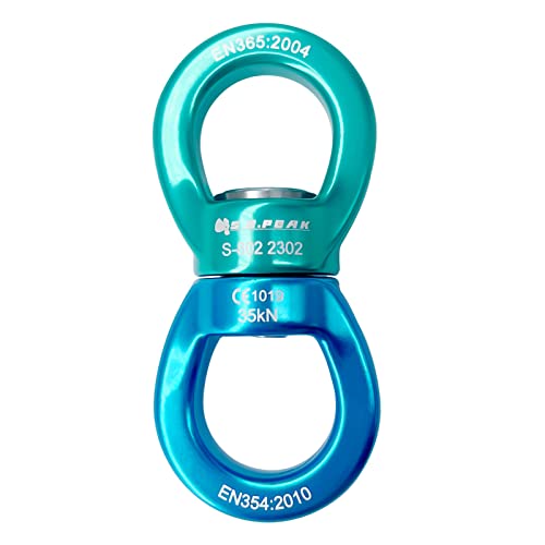 35kN Swing Swivel, CE Certified 360°Rotational Device, Silent Hanging Accessory for Tree Swing, Aerial Dance - color: Blue+green, size: 35 kN