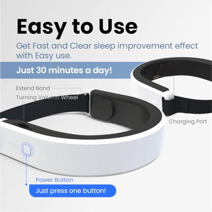 Good Sleep Headset for Relaxation & Bedtime Routine, 40Hz Gamma Light & Bone Conduction Sound Rhythmic Massager, Designed to Insomnia Relief, Promote Calm, Focus, Meditation and Mental Rest