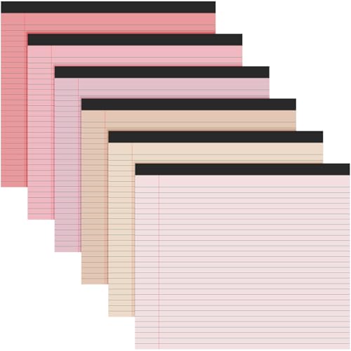 6 Pcs 11" x 9.5" Legal Pads College Ruled Notepad Landscape Notebook Horizontal Lined Notebook 80 Gsm Assorted Colors Paper Pastel Writing Pads for School Office, 40 Sheet (Soft Color) - color: Soft Color