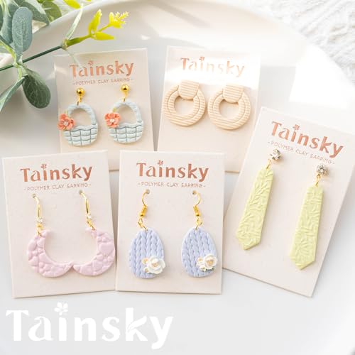 TAINSKY 5 pcs Polymer Clay Texture Roller, Pottery Stamps for Polymer Clay Earrings Jewelry, Embossing Pottery Texture Rollers for Jewelry Making（Mix） - color: Style B Set