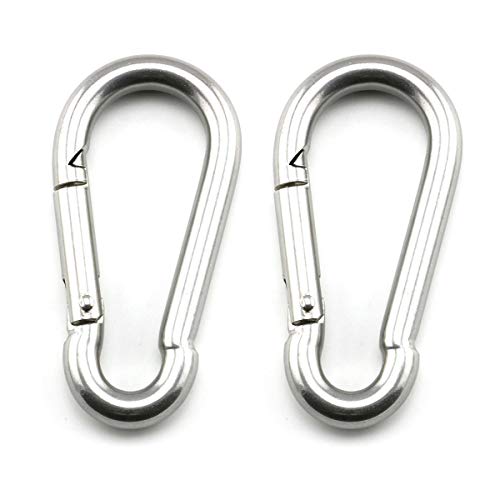 heyous 2 Set M8 Suspension Ceiling Wall Mount U Hook Anchor Hanger Stainless Steel Heavy Duty Multi Purpose Hammock Swing Ceiling Hook Strip Base Plate with Snap Hook - color: Strip, size: M8