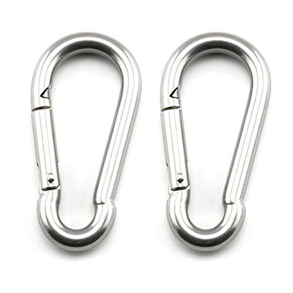 heyous 2 Set M8 Suspension Ceiling Wall Mount U Hook Anchor Hanger Stainless Steel Heavy Duty Multi Purpose Hammock Swing Ceiling Hook Strip Base Plate with Snap Hook - color: Strip, size: M8