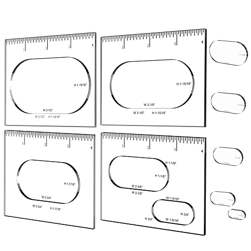 Pack of 4 Oval Inlay Template Set Router Templates for Woodworking Router Jig Templates Decorative Templates - style: 1/4 Thick Oval