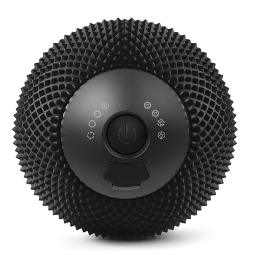 Vibrating Massage Ball with Heat, 7 Modes, Memory, Myofascial Release, Deep Tissue Muscle Recovery Ball for Trigger Point Massage - Foot, Neck, Leg, Back & Hip Flexor Release Tool (Black) - color: Black
