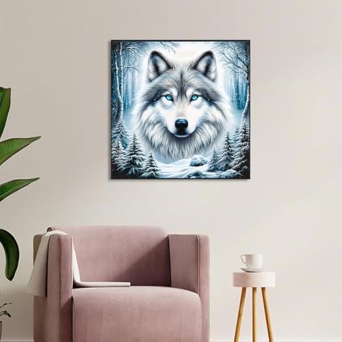 KTHOFCY 5D DIY Diamond Painting Kits for Adults, Animal Wolf Full Drill Embroidery Cross Stitch Crystal Rhinestone Paintings Pictures Arts Wall Decor Painting Dots Kits 11.8X11.8 inch
