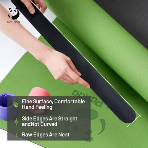 Slim Panda Yoga Mat Strap Slap Band, One Snap Keeps Mats Tightly Rolled, Heavy-Duty Clasp Fits Most Size Mats(24" L X 2" W) - color: Pink