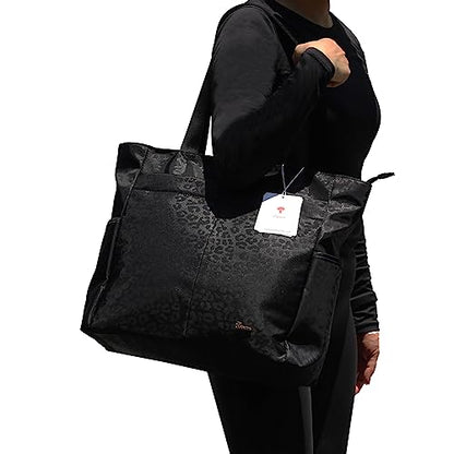 ESVAN Original Floral Tote Bag Large Shoulder Bag with Multi Pockets for Gym Travel Beach Daily Bags - color: A1