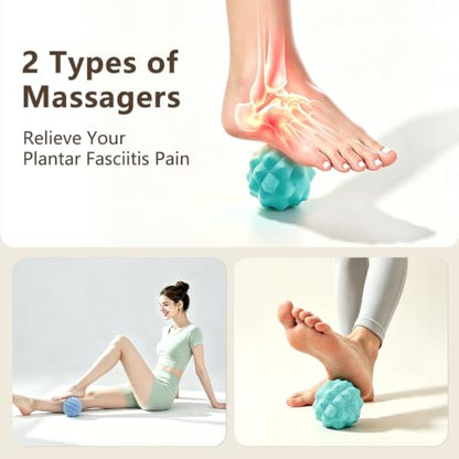 APRELM Foot Massage Ball Set for Plantar Fasciitis Relief, 2 Pack (Basic & Enhanced)