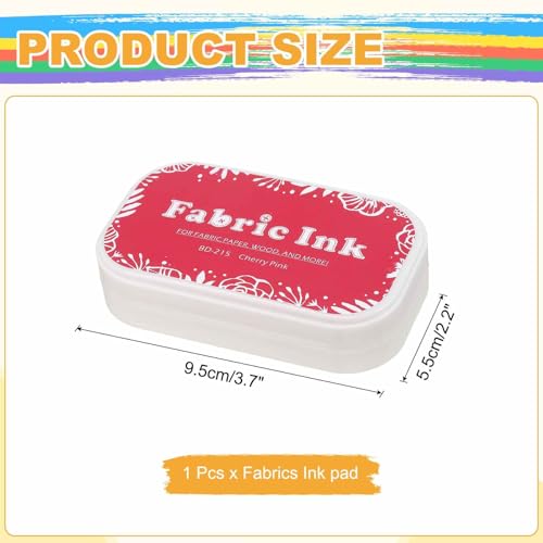 MECCANIXITY Ink Pads for Stamps, 3.7x2.2 Inch Fabric Ink Pad for Cloth, Wood, Paper, Fingerprint, DIY Card Making, Pink - color: Pink