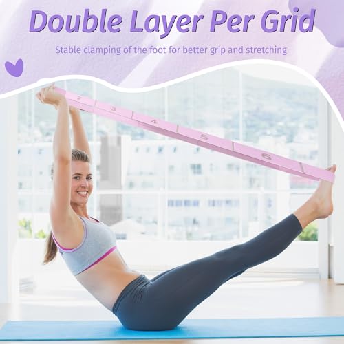 Stretching Strap with 11 Loops, Stretch Out Straps for Physical Therapy, Yoga, Pilates, Ballet, Versatile Stretch Out Strap for Flexibility, Dance & Home Workouts, Full Body Stretching