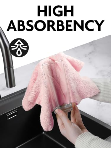 Fantasticlean Microfiber Cleaning Cloth Roll- 40 Sheets, 12" x 12" (Pink) - color: Pink, size: 40 pack