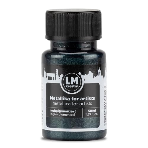 Metallic Acrylic Paint 1.69 fl oz - Dark Blue - Premium Metallic Paint for Artists and Crafters. High Coverage, Lightfast & Durable. Ideal for Canvas, Wood, Ceramic & More - color: Dark Blue