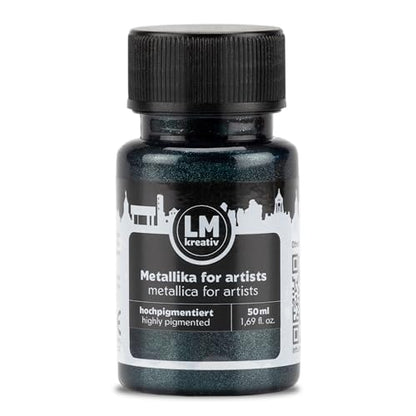 Metallic Acrylic Paint 1.69 fl oz - Dark Blue - Premium Metallic Paint for Artists and Crafters. High Coverage, Lightfast & Durable. Ideal for Canvas, Wood, Ceramic & More - color: Dark Blue