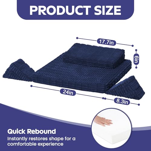 Meditation Cushion, Meditation Mat with Knee Support,Deep Blue - color: Deep Blue, size: 24X24X2 Inch