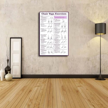 Chair Yoga Guide Poster Chair Exercise Chart for Seniors Wall Art Poster Canvas Print Office Bedroom Living Room Aesthetic Decor (08×12inch No Framed)