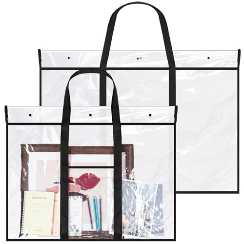 Windyun 2 Pcs Large Poster Storage Bag 48 x 36 Inches 31.5 x 25.5 Inches Bulletin Board Holder Classroom Organization and Storage Poster Container Art Portfolio Case(Black) - color: Black