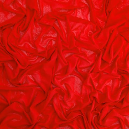 Zelouf Fabrics Red Nylon Mesh Fabric by The Yard | Stretchy Soft Power Mesh See-Through Fabric for Costumes, Lining, DIY, Crafts, Dancewear - 3 Yards - color: Red, size: 3 Yard