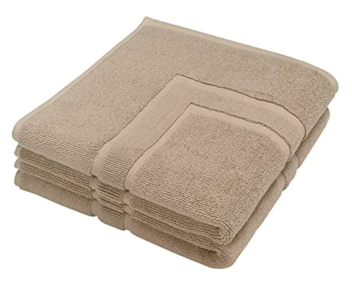 GLAMBURG Premium Cotton 20x32 inch 2-Pack Bath Mats - 100% Ringspun Cotton - Luxury Hotel & Spa Quality - 800 GSM - Durable Soft Highly Absorbent - Machine Washable - Tan - color: Tan